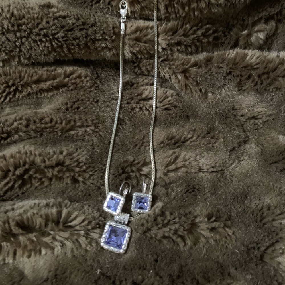 Brighton’s Purple/Silver necklace  earrings